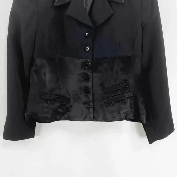 Vintage 1990s Black Blazer Suit Jacket - Picture 5 of 8